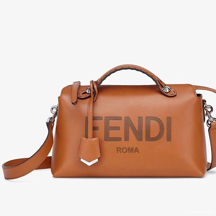 Affordable HOT Medium Logo Leather By Boston The Brown Calf Bag Fendi Way ROMA In 0805